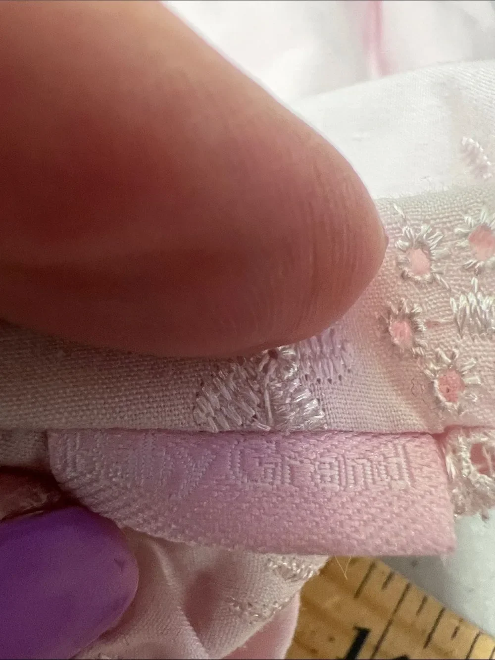 Baby Grand Pink eyelet bubble romper with ruffle accents size 9 months